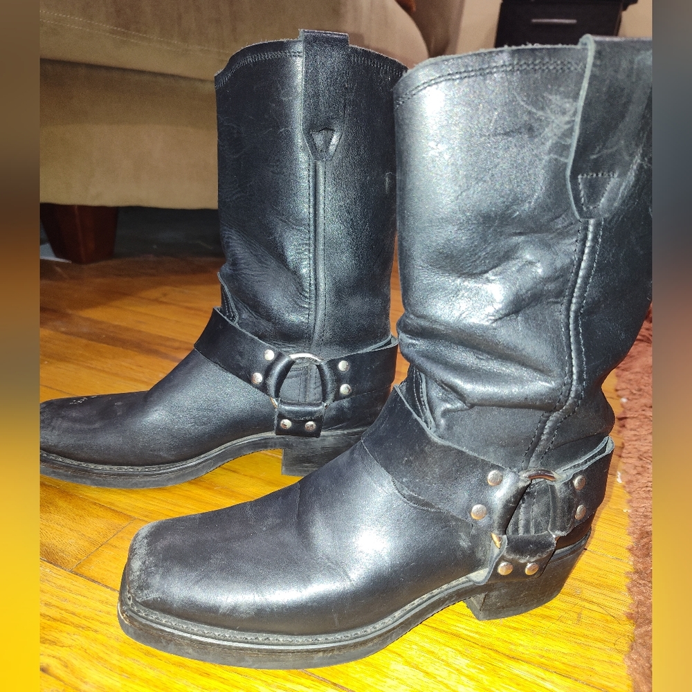Genuine leather jacket boots.